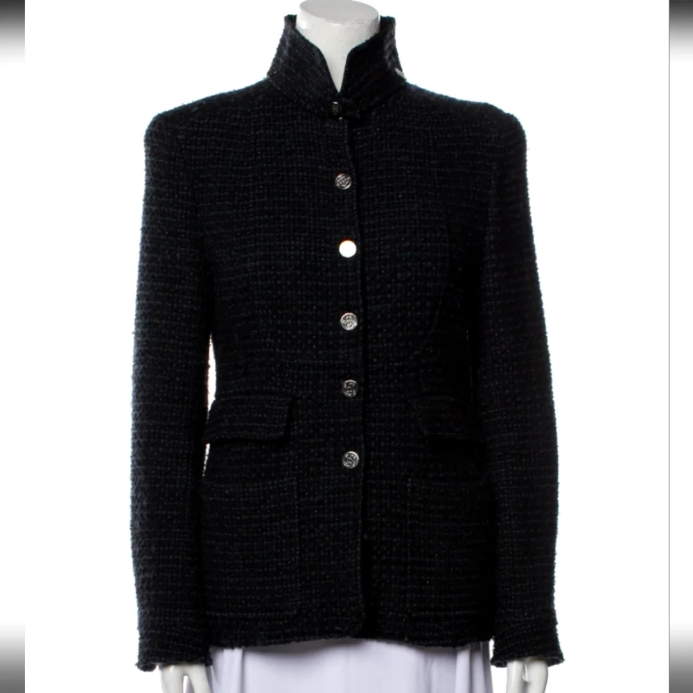 Chanel Tweed CC Logo Jacket